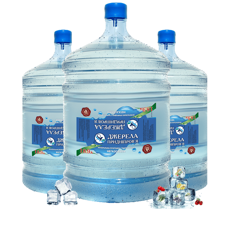 Вода питна бутильована ДЖЕРЕЛА ПРИДНІПРОВ'Я, негазована 18,9 л.